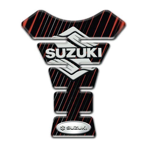 Suzuki Tank Protector Black with Blue Red Stripes Version 