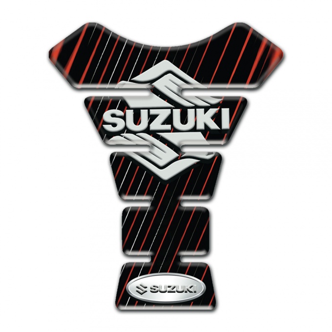 Suzuki Tank Protector Black with Blue Red Stripes Version 