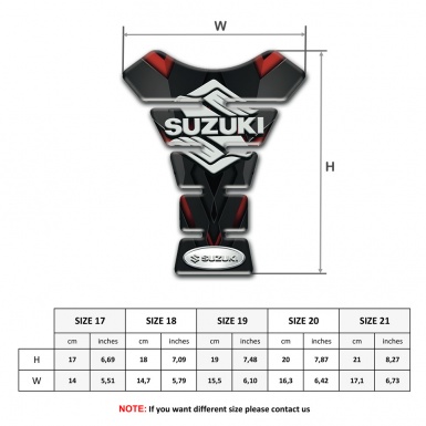 Suzuki Tank Protector Dark Design with Classic Logo Silicone Sticker
