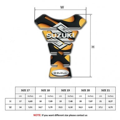 Suzuki Tank Pad Protector Yellow Black mPrin with Classic Logo 