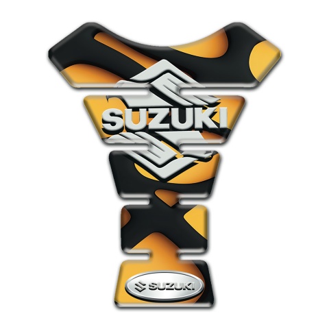 Suzuki Tank Pad Protector Yellow Black mPrin with Classic Logo 