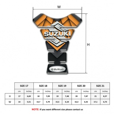 Suzuki Tank Pad Motorbike Orange Motive Details Base Stylish Logo 