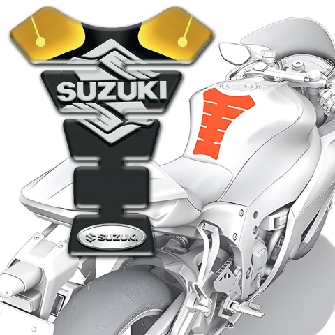 Suzuki Tank Protector Motorcycle Silicone Sticker with Classic Logo Design 