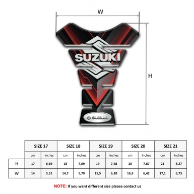 Suzuki Tank Protector Black with Red V Shape Decoration Model 