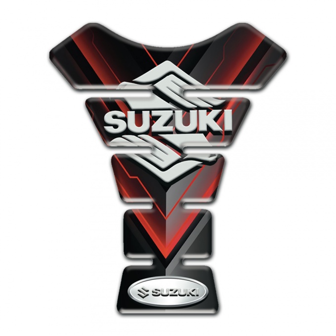 Suzuki Tank Protector Black with Red V Shape Decoration Model 