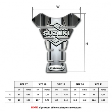 Suzuki Tank Protector Central Aluminium Tape Effect Design 