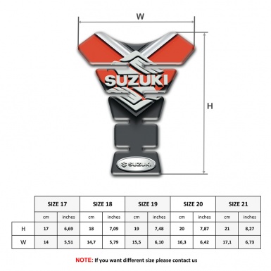 Suzuki Tank Pad Motorbike Orange Gray Style Classic Logo 