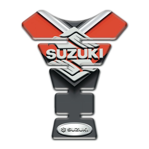 Suzuki Tank Pad Motorbike Orange Gray Style Classic Logo 