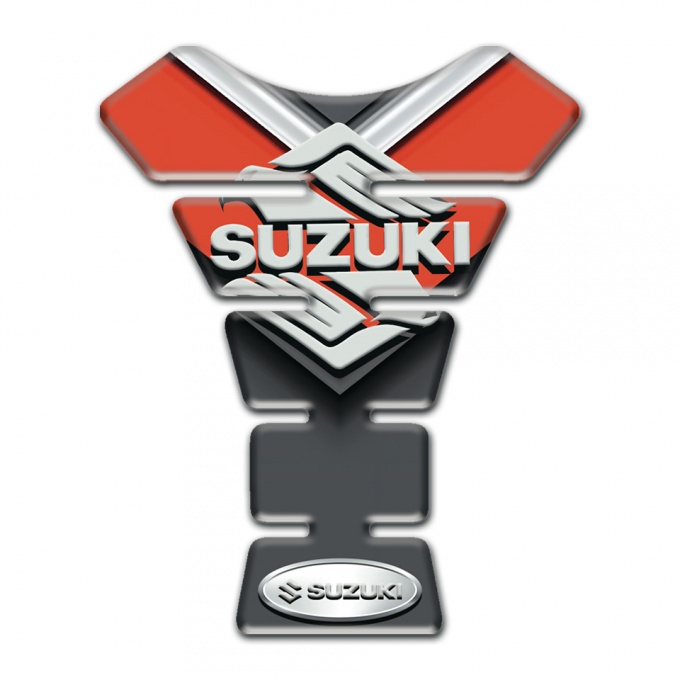 Suzuki Tank Pad Motorbike Orange Gray Style Classic Logo 