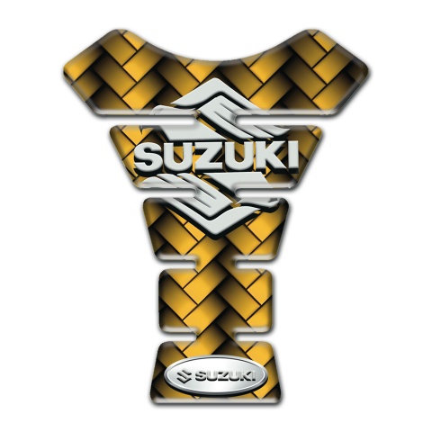 Suzuki Tank Protector Yellow Mosaic Effect Classic Logo 
