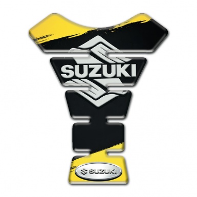 Suzuki Tank Guard Pads Black Yellow Version with Stylish Logo 