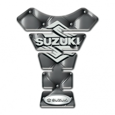 Suzuki Tank Pad Protector Gray Leather Base Stylish Logo
