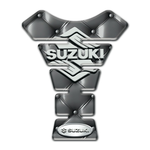 Suzuki Tank Pad Protector Gray Leather Base Stylish Logo
