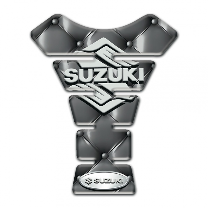 Suzuki Tank Pad Protector Gray Leather Base Stylish Logo