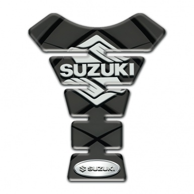 Suzuki Tank Pad Motorbike Dark Gray with Black Lines Base Stylish Logo 