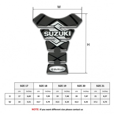 Suzuki Tank Pad Motorbike Dark Gray with Black Lines Base Stylish Logo 