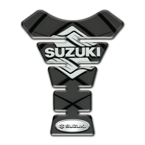 Suzuki Tank Pad Motorbike Dark Gray with Black Lines Base Stylish Logo 
