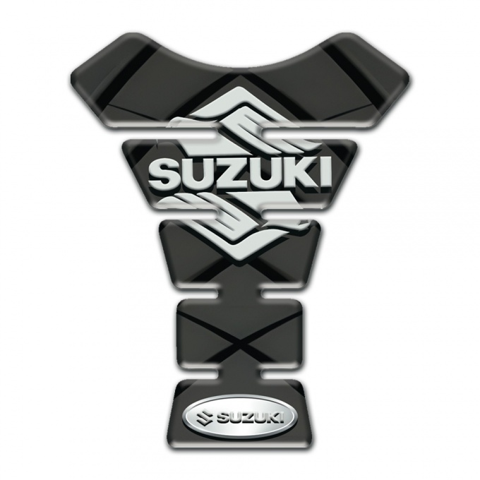 Suzuki Tank Pad Motorbike Dark Gray with Black Lines Base Stylish Logo 