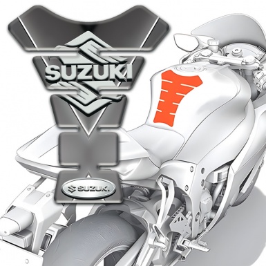 Suzuki Tank Fuse Gray with White Stripe Base Classic Logo 