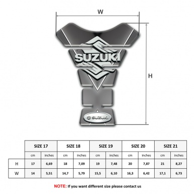 Suzuki Tank Fuse Gray with White Stripe Base Classic Logo 