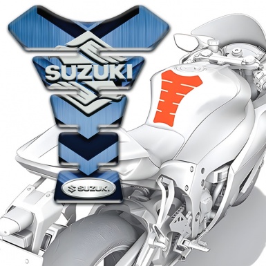 Suzuki Tank Pad Protector Dark and Light Blue Base style Stylish Logo 