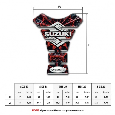 Suzuki Tank Protector Red Spider Web Style with Classic Logo 