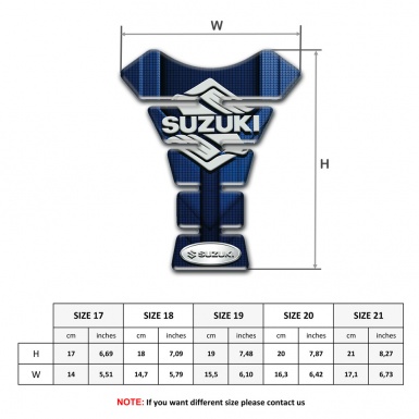 Suzuki Tank Guard Pads Blue Decoration Model with Classic Logo 