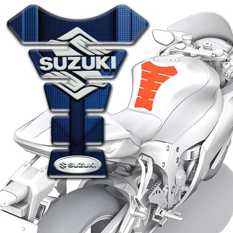 Suzuki Tank Guard Pads Blue Decoration Model with Classic Logo 