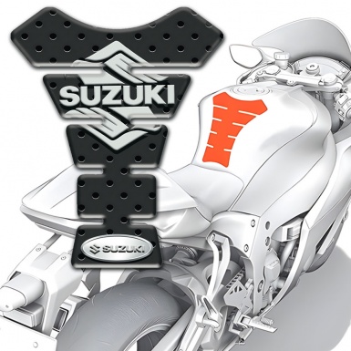 Suzuki Tank Protector Perforated Rubber Design with Stylish Logo 