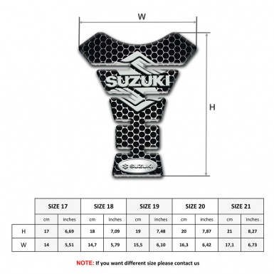 Suzuki Tank Pad Protector Stylish Logo with Perforated Steel Base Edition 
