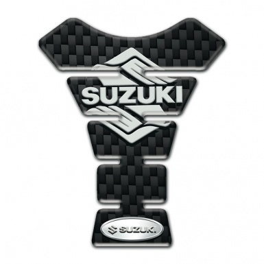 Suzuki Tank Pad Motorbike Black Fibers Base Stylish Logo 