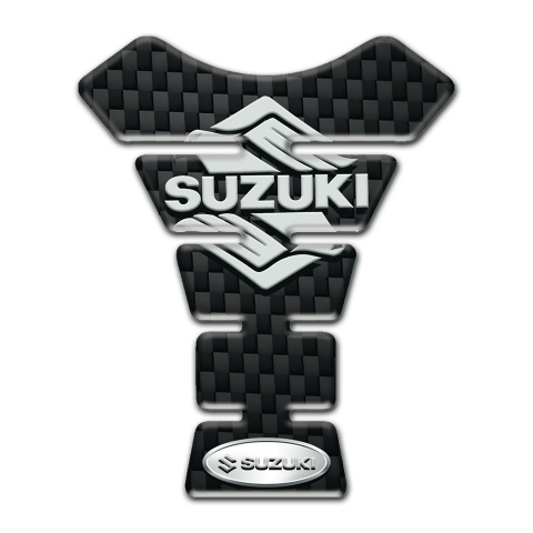 Suzuki Tank Pad Motorbike Black Fibers Base Stylish Logo 