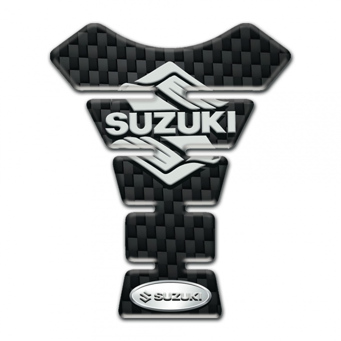 Suzuki Tank Pad Motorbike Black Fibers Base Stylish Logo 