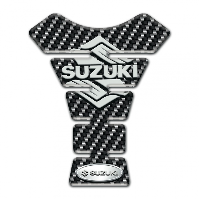 Suzuki Tank Protector Carbon Base Stylish Logo 