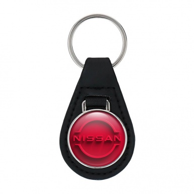 Nissan Keychain Leather Dark Red Eclipse Design