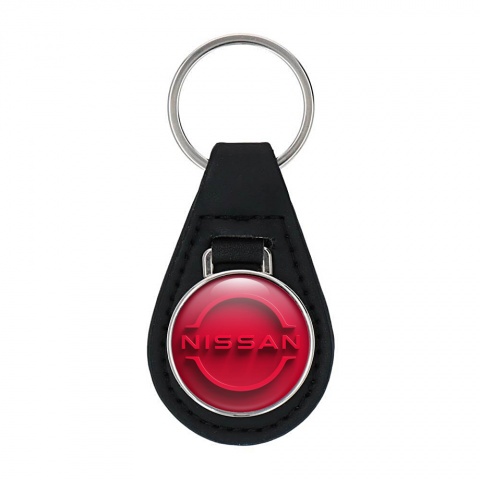 Classic Leather Keychain, Deep Red