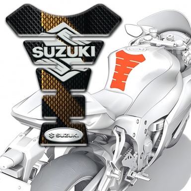 Suzuki Tank Pad Protector Black Brown Print Base Classic Logo 