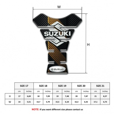 Suzuki Tank Pad Protector Black Brown Print Base Classic Logo 
