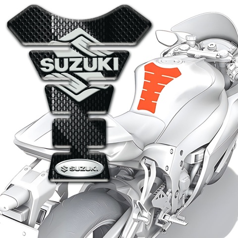 Suzuki Tank Fuse Black Gray Print Base and Classic Logo Design 