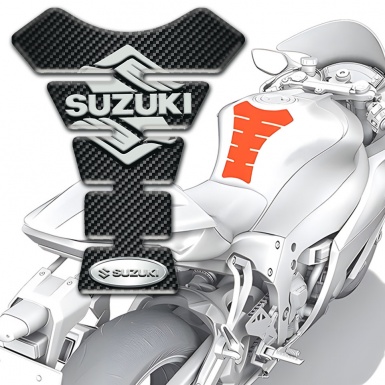 Suzuki Tank Protector Dark Carbon Base Classic Logo Design 