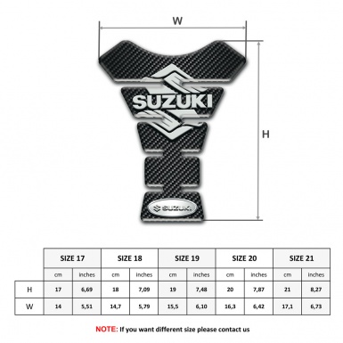 Suzuki Tank Protector Dark Carbon Base Classic Logo Design 