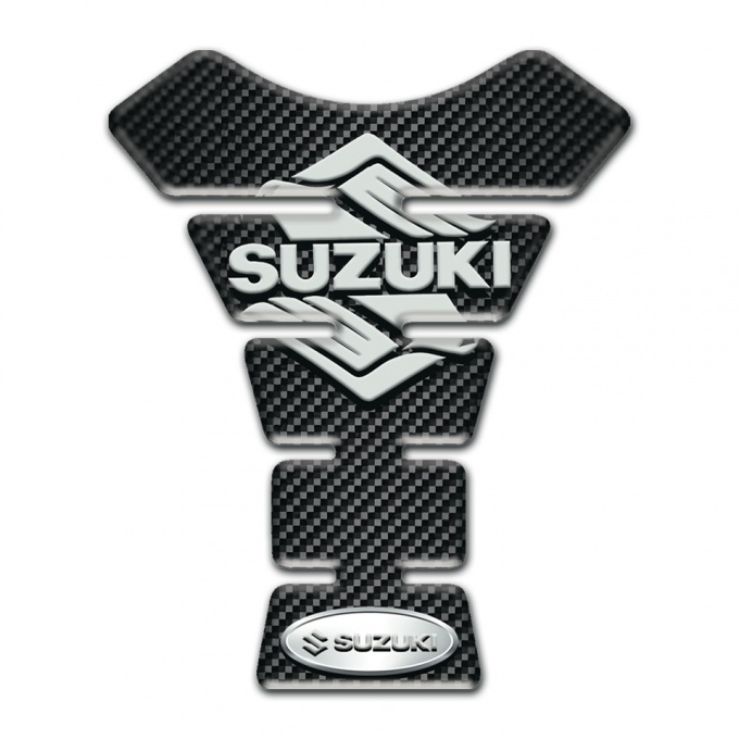 Suzuki Tank Protector Dark Carbon Base Classic Logo Design 