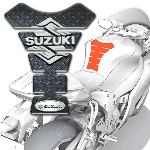Suzuki Tank Guard Pads Rough Base Effect Classic Logo 