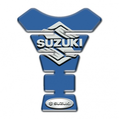 Suzuki Tank Pad Protector Blue Base Classic Logo Design 