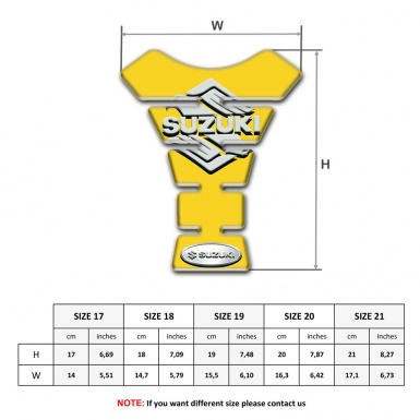 Suzuki Tank Pad Motorbike Yellow Base with Classic Logo 