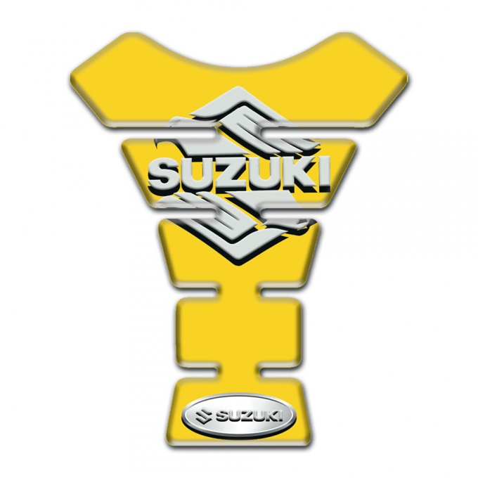 Suzuki Tank Pad Motorbike Yellow Base with Classic Logo 