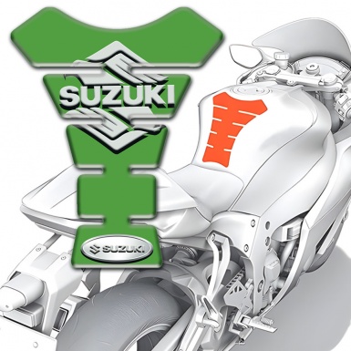 Suzuki Tank Protector Green Base with Classic Logo 