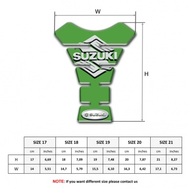 Suzuki Tank Protector Green Base with Classic Logo 