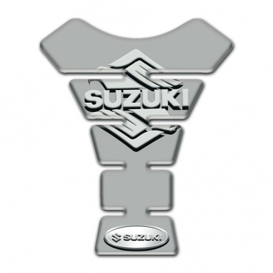 Suzuki Tank Guard Pads Gray Base with Classic Logo 