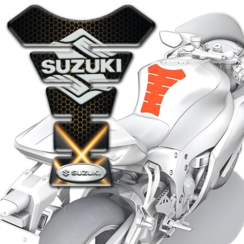 Suzuki Tank Pad Protector Orange Lights Base Classic Logo Style 